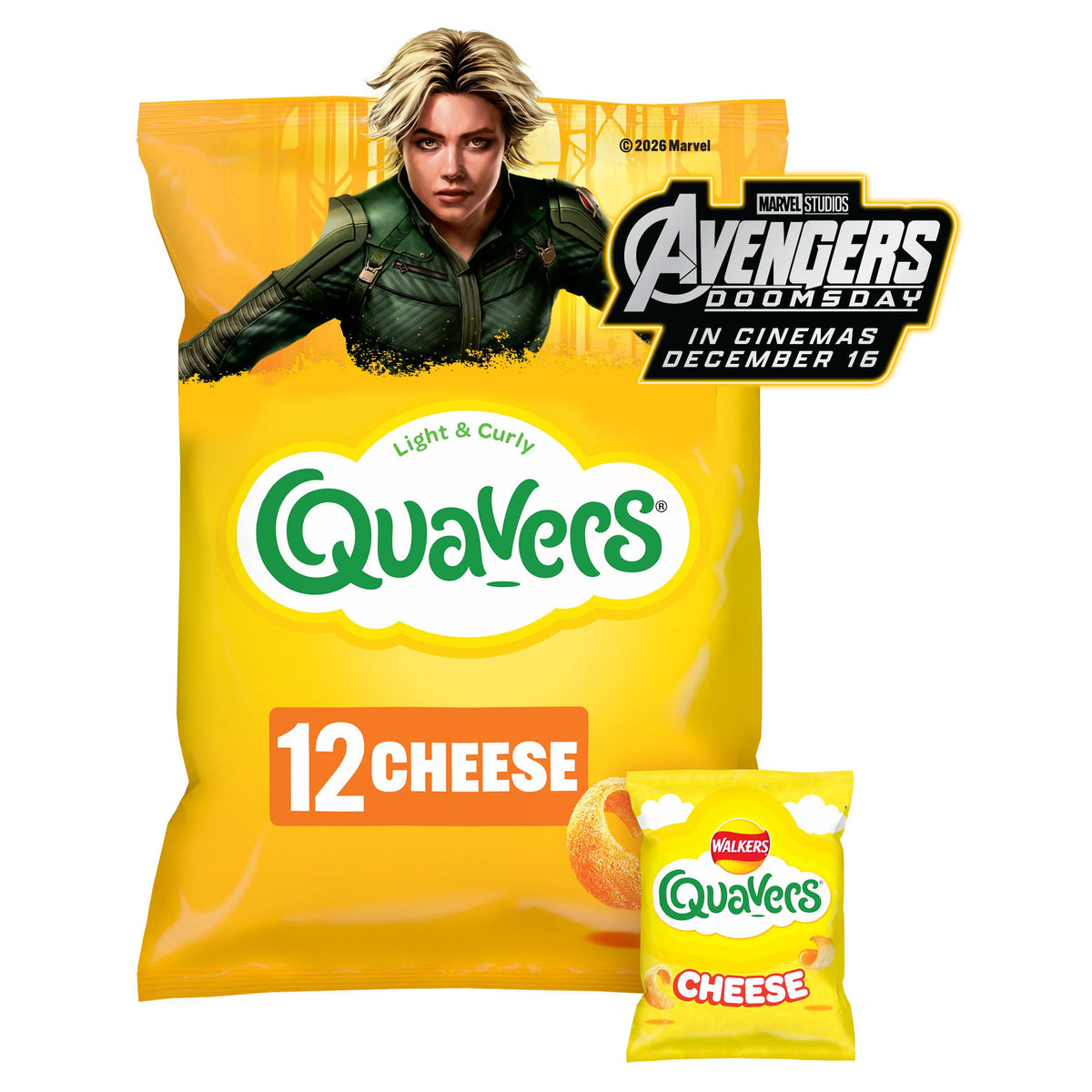 Walkers Quavers Cheese Multipack Crisps 12 x 16g